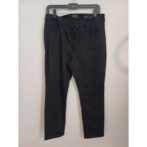 J Jill Denim Jeans Womens 12 Black High Rise Straight Leg Ankle Zip Fly Stretch